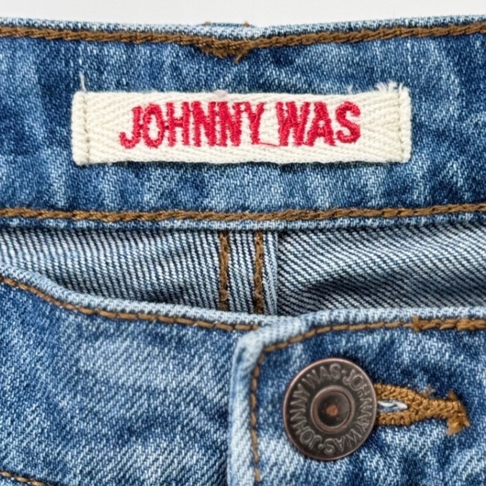 Johnny Was Rialto‎ Floral Boot Jean Women 31 Blue High Rise  Boho Romantic - Picture 2 of 9